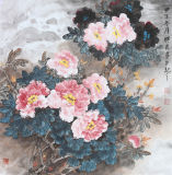 Traditional Chinese Birds and Charming Peony Flowers Paintings Wall Art Decoration