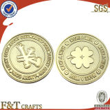 Custom Metal Fake Gold Souvenir Coin with Flower (FTSC1010-2H)