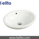 Oval White Ceramic Hand Wash Sink for Bathroom (3003)
