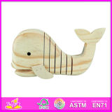 2015 New Kids 3D DIY Wooden Paint Toy, Popular Blue Whale Style Child Wooden Paint Toy, Educational Baby Wooden Paint Toy W03A021