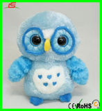 Plush Blue Fluffy Owl Baby Toy