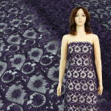 New Design Purple Polyester Chemical Lace for Garment in Noble Style