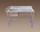 Stainless Steel Work Table With Splashback and Dishwasher