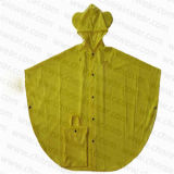 New Style Yellow Color PVC Waterproof Rain Poncho for Children