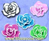 Mixed Polymer Clay Flower Charm Beads 30x18mm, Sold Per Packet of 10 (B09023)