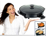 Healthy Indoor Grill Electrical Frying Pan Approval CE CB LFGB Pizza Cooker