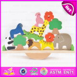 Educational Funny Wooden Balance Toy for Kids, Wooden Animals Balance Blocks Toy for Children W11f052