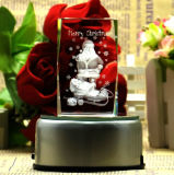 3D Laser Crystal Glass Cube Craft for Christmas Gift