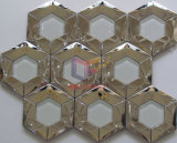 Nested Glass and Metal Mixed Stainless Steel Hexagon Mosaic (CFM998)