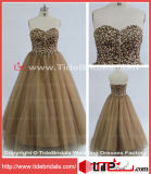 Brown Sweetheart Beaded Bodice Tulle Skirt Wedding Dress Bridal Gown/Evening Dress/Plus Size Prom Dress (WKMLY13-126)