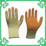 Yellow Crinkly Coated Latex Work Glove for Safe Working
