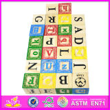 2015 New and Popular Wooden Children Block Set, High Quality Wooden Block Toy, Hot Sale Wooden Kids Alphabet Block Toys W13A037