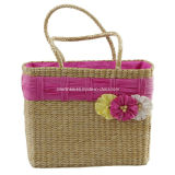 Sraw Bag with Front Flowers