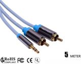 5m 3.5mm to 2RCA Cable Male to Male for Computer