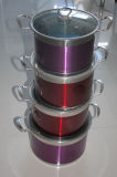 8PCS Colour Stainless Steel Cookware Set with Glass Lid