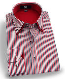Men's Business Wrinke Free Striped Double Collar Shirt