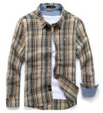 65 35tc Stripe Fabric Men's Casual Fashion Long Sleeves Dress Shirt