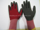 18g Nylon Glove of Black Sandy Latex Coating