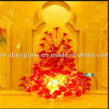 Special Design Red Glass Craft Sculpture for Decoration