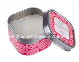 140g Wild Pomegranate Natural Soy Wax Gift Candle in Square Tin