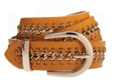 High Quality Woman Leather Belt with Metal Chain (YD-15232)