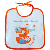 Promotional White Cotton Custom Printed Baby Bib with String Closing