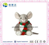 Plush Cute Mouse Doll Wearing a Knit Scarf Animal Toy