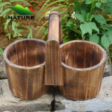100% Nature Handmade Wooden Flower Pots for Home Garden