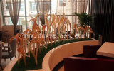 Brown Flower Glass Sculpture for Restaurant Decoration