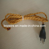 Gold Vintage Lamp Cord with Plug