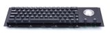 65 Keys Black Stainless Steel Keyboard With Trackball