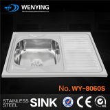 Medium Size Kitchen Sink with Drainboard and Different Surface Treatment
