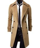 Men's Trench Coat Winter Long Jacket Double Breasted Overcoat