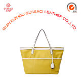 China Low MOQ Smooth Mustard PU Shopping Handbag (GUS14D-055-1)