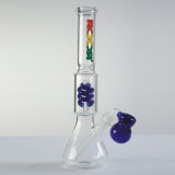 Glass Pipe Glass Smoking Pipe with 1 Helix Perc 12 Inches High (GB-106)
