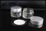 30ml Clear Empty Glass Cosmetic Jar Silver Caps Glassware