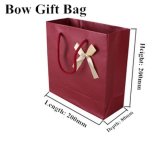 Ribbon Bow Garnet Paper Gift Bag