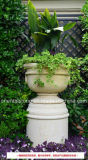 Beige Carved Marble Stone Garden Flower Pot Sculpture
