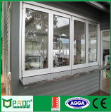 6063-T5 Aluminum Accordion Glass Window with Double Glazing
