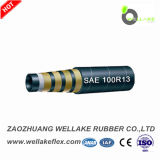 Four Steel Wire Spiraled Hydraulic Rubber Hose SAE100r13