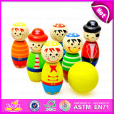 2015 Funny Wooden Bowling Ball Set Toy, Cute Colorful Toy Bowling Set, Mini Lovely Wooden Toy Bowling Toys Wholesale W01b010