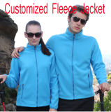 100% Polyester Leisure Outdoor Fleece Jacket, His and Her Anti-Pilling Fleece Jacket / Sports Wear in Light Blue Colour