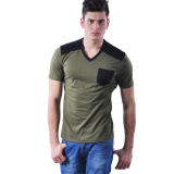 Fashion Stylish V Neck OEM Mens T Shirt (XY25896)