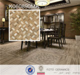60X60cm Beige Glazed Rustic Porcelain Wall Tiles Wood Design (K060890mA)