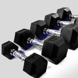 Gym Equipment Fitness Equipment Exercise Rubber Fixed Hex Dumbbell