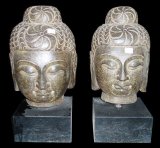 Stone Buddha Head Sculptures