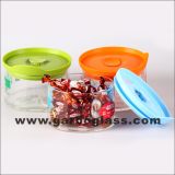 High Borosilicate Glass Storage Jar Set with Plastic Lid (GB-8412)