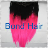 Brazilian Virgin Two Ton Color Clip in Hair Weft