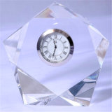 Five-Pointed Crystal Table Clock for Office Decoration or Souvenir