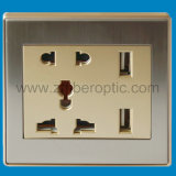 International Wall Electrical Outlet with USB Charger